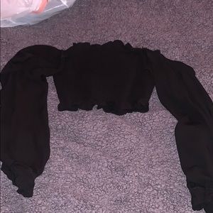 Cropped long sleeve top